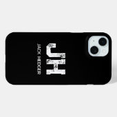 MINIMALISTISCHES WEIßES ZWEIBUCHSTABIGES MONOGRAMM Case-Mate iPhone HÜLLE (Rückseite (Horizontal))