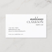 Minimalistisches Weißgebäck Koch Bäckerei Visitenkarte (Rückseite)