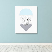 Minimalistisches Wellendesign Leinwanddruck (Insitu (Holzboden))