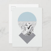 Minimalistisches Wellendesign Postkarte (Vorne/Hinten)