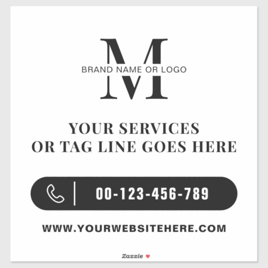 Minimalistisches Werbebumper mit Firmenlogo Aufkleber (Blatt)