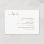 Minimalistisches White Blush Gold Wedding Hotel -  Begleitkarte (Vorderseite)