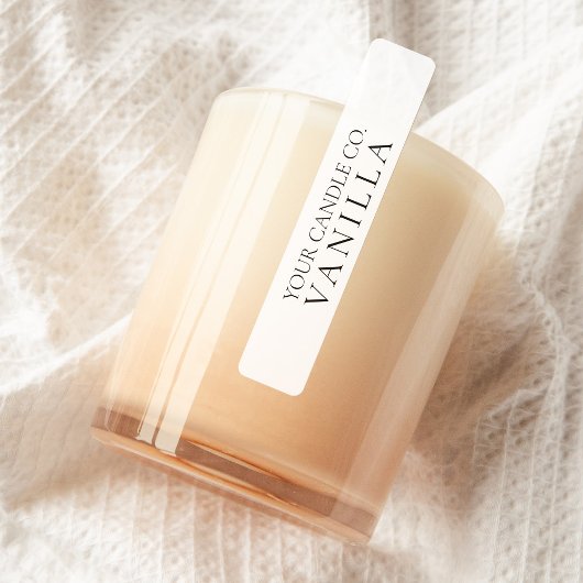 Minimalistisches White Candle Label Etiketten