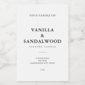 Minimalistisches White Candle Label Lebensmitteletikett (Einzelnes Label)