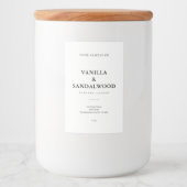 Minimalistisches White Candle Label Lebensmitteletikett (Vorderseite)