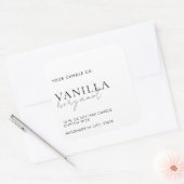 Minimalistisches White Candle Label Quadratischer Aufkleber (Umschlag)