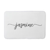 Minimalistisches White Girl Monogram Name Script Badematte (Vorderseite)