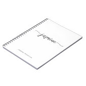 Minimalistisches White Girl Monogram Name Script Notizblock (Linke Seite)