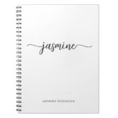 Minimalistisches White Girl Monogram Name Script Notizblock (Vorderseite)
