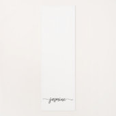 Minimalistisches White Girl Monogram Name Script Yogamatte (Vorderseite)