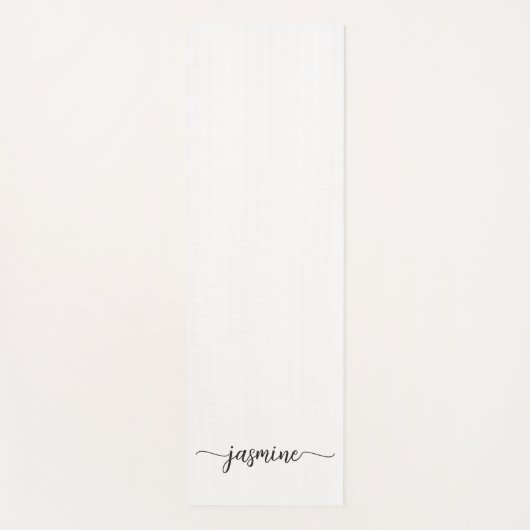 Minimalistisches White Girl Monogram Name Script Yogamatte (Vorderseite)