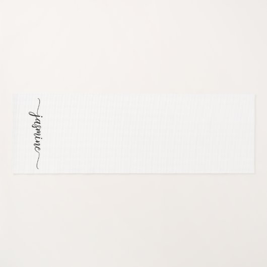 Minimalistisches White Girl Monogram Name Script Yogamatte (Vorderseite (Horizontal))