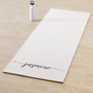 Minimalistisches White Girl Monogram Name Script Yogamatte