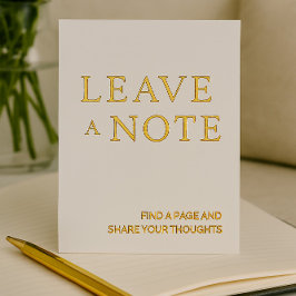 Minimalistisches White & Gold Gästebuch Folien Feiertagskarte