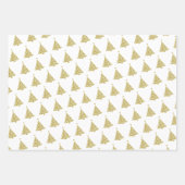 Minimalistisches White Gold Green Christmas Tree M Geschenkpapier Set (Vorderseite)