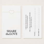 Minimalistisches White Imitats Gold Line Herz (Vorne & Hinten)