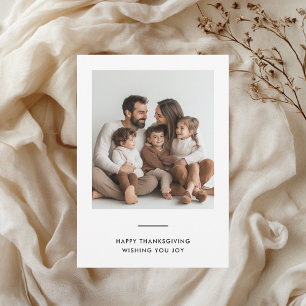 Minimalistisches White Modern Erntedank Family Fot Einladung