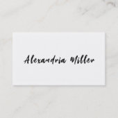 Minimalistisches White Modern Handgeschriebenes Sk Visitenkarte (Vorderseite)