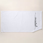 Minimalistisches White Monogram Name Riesiges Skri Strandtuch (Vorderseite)
