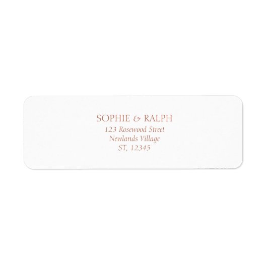 Minimalistisches White-Return-Adressetikett (Vorne)