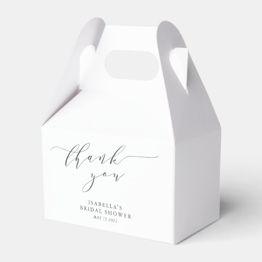 Minimalistisches White Script Brautparty Vielen Da Geschenkschachtel (Vorderseite)