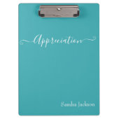 Minimalistisches White Script Wertsteigerung Aquam Klemmbrett (Vorderseite)