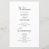 Minimalistisches White Wedding Programm für klassi (Vorderseite)
