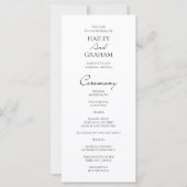 Minimalistisches White Wedding Programm für klassi (Vorderseite)