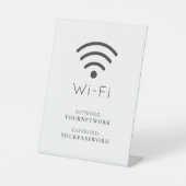 Minimalistisches White Wi-Fi Pedestal-Zeichen Sockelschild (Vorderseite)
