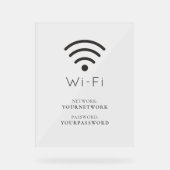 Minimalistisches Wi-Fi-Netzwerk und Kennwort Acrylschild (Vorderseite)