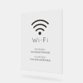 Minimalistisches Wi-Fi-Netzwerk und Kennwort Acrylschild (Winkel)