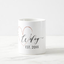 Minimalistisches Wifey-Goldfolie-Herz Kaffee-Tasse