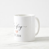 Minimalistisches Wifey-Goldfolienherz Kaffeetasse (VorderseiteRechts)