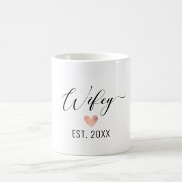 Minimalistisches Wifey-Goldfolienherz Kaffeetasse