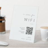 Minimalistisches WiFi Password Qr Code Hochzeitsze Sockelschild (In SItu)