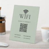 Minimalistisches WiFi-Passwort-Schild QR-Code Sage Sockelschild (In SItu)