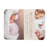 Minimalistisches Willkommensfoto Collage Birth Magnet (Horizontal)
