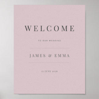 Minimalistisches Willkommensschild | Staubige Rose Poster