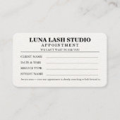 Minimalistisches Wimpernstudio mit QR-Code buchen Terminkarte (Vorderseite)