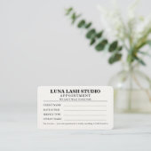 Minimalistisches Wimpernstudio mit QR-Code buchen Terminkarte (Stehend Vorderseite)