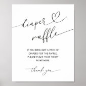 Minimalistisches Windel-Raffle-Poster-Schild Poster (Vorne)