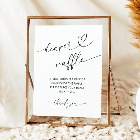 Minimalistisches Windel-Raffle-Poster-Schild Poster