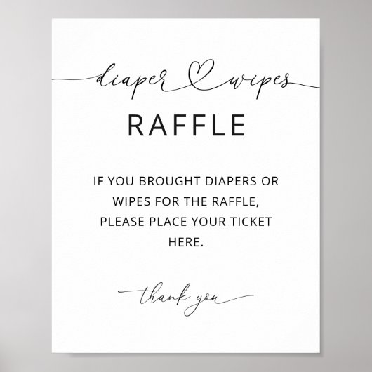 Minimalistisches Windel- und Feuchttücher-Raffle-S Poster (Vorne)
