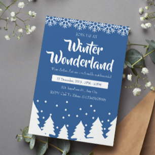 Minimalistisches Winter Wonderland Party Einladung