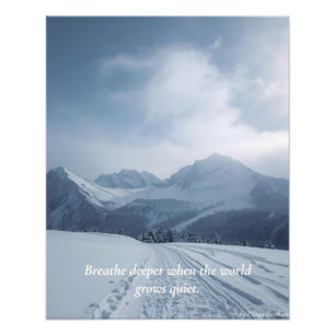Minimalistisches Winter-Zitat-Plakat – „Tiefer atm Fotodruck