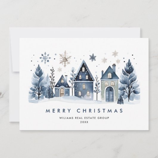 Minimalistisches WinterlandStädtchen Weihnachten U (Vorderseite)