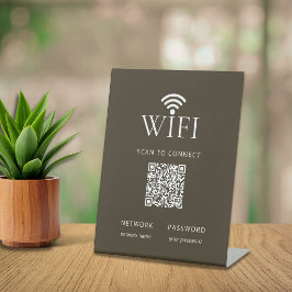 Minimalistisches WLAN-Netzwerk-Passwort-QR-Code Br Sockelschild