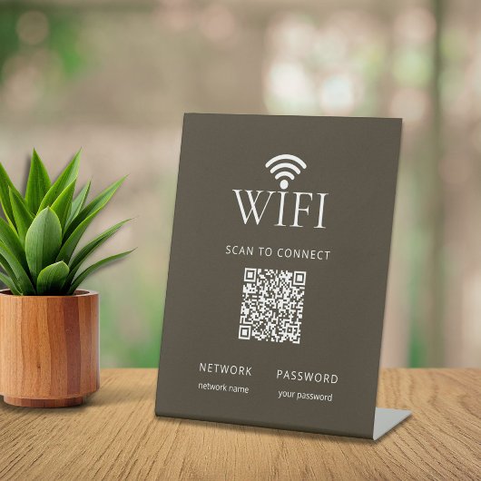 Minimalistisches WLAN-Netzwerk-Passwort-QR-Code Br Sockelschild