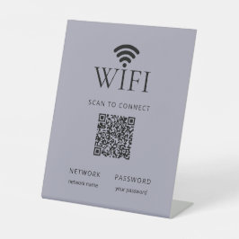 Minimalistisches WLAN-Passwort-Schild QR-Code gedä Sockelschild