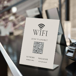Minimalistisches WLAN-Passwort-Schreibtisch-Schild Sockelschild